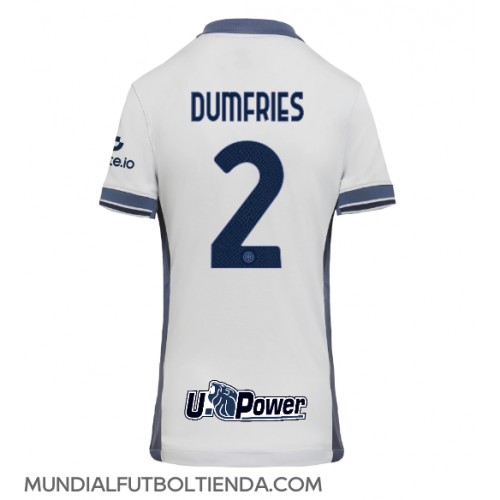 Camiseta Inter Milan Denzel Dumfries #2 Segunda Equipación Replica 2024-25 para mujer mangas cortas